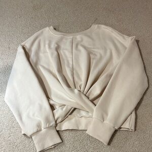 Athleta Cream Twist Front Sweatshirt
